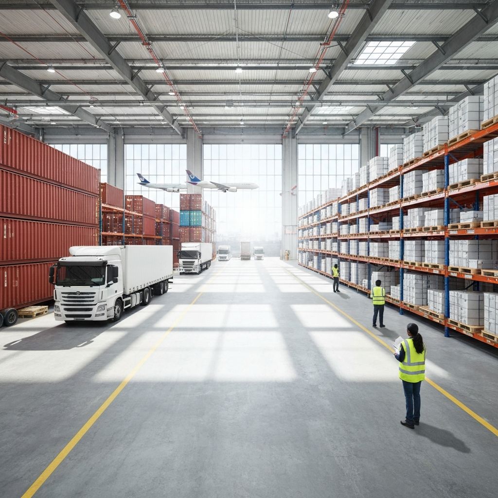 Fast Lane Shipment multimodal transportation - truck, plane, and cargo ship